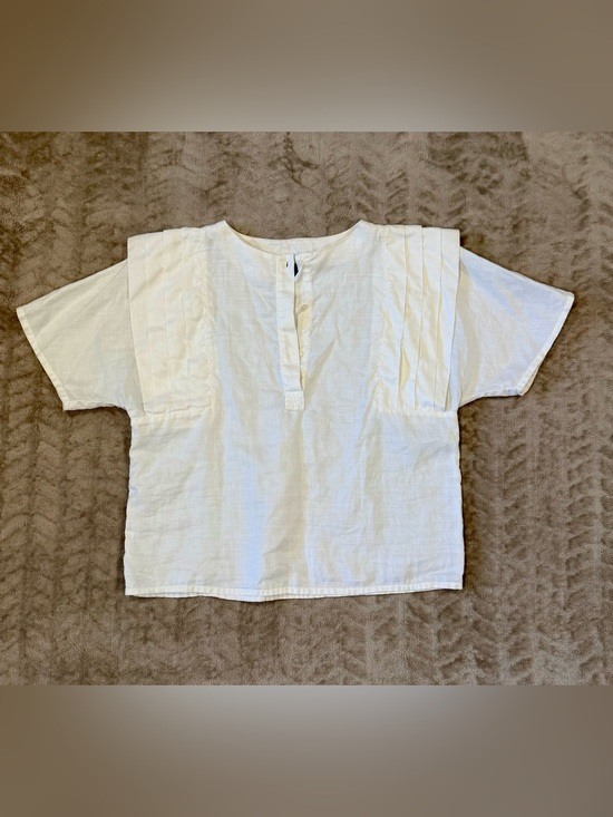 Joseph Le Bon Other - Vintage Jean for Joseph Le Bon White 100% Ramie Pleated Blouse Top Size 14